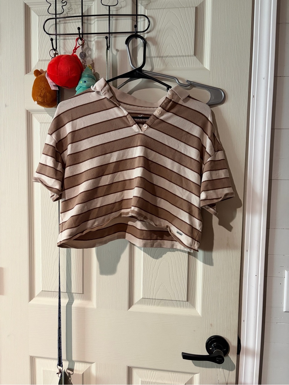 Striped Cropped Top - Tan & Cream